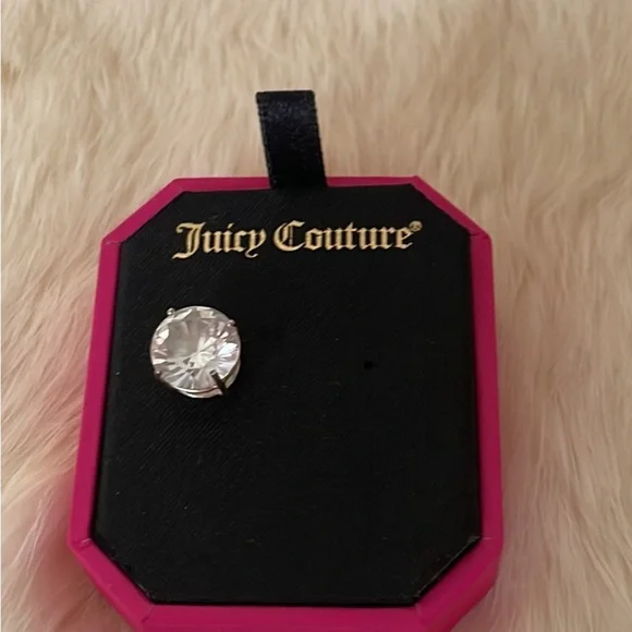 925 Sterling Silver Single Stud Earring w/CZ Stone - Picture 1 of 6